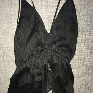 Express black and silver top